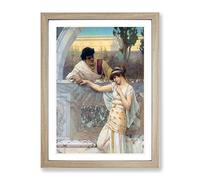 John William Godward Yes Or No Classic Painting Framed Print | A3 Oak Framed Wall Art | Ready to Hang | Classic Historical Picture | Living Room Bedroom Lounge Office