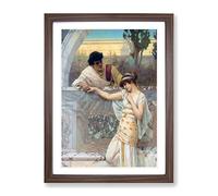 John William Godward Yes Or No Classic Painting Framed Print | A3 Walnut Framed Wall Art | Ready to Hang | Classic Historical Picture | Living Room Bedroom Lounge Office