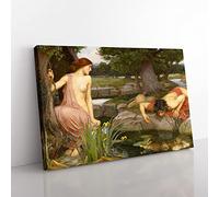 John William Waterhouse Echo and Narcissus Canvas Wall Art Print 30x20 Inch