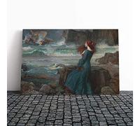 John William Waterhouse Miranda The Tempest Canvas Print | Gallery Wrapped 30mm Frame Wall Art | 24x16 inches | Ready to Hang | Modern Picture | Living Room Bedroom Lounge Office