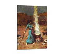 John William Waterhouse Painter's Artwork The Magic Circle Posters Canvas Room Aesthetic Wall Art Prints Home Modern Decor 16x24inch(40x60cm)