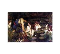 John William Waterhouse Painters' Works「Hylas And The Nymphs」Printed Canvas Poster Home Decor Wall Art Hanging Picture Print Bedroom Decorative Paintings Room Aesthetic 12x18inch(30x45cm)