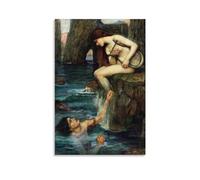 John William Waterhouse Painters' Works「The Siren」Printed Canvas Poster Canvas Art And Wall Art Picture Print Modern Family Bedroom Decors 12x18inch(30x45cm)