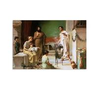John William Waterhouse Paintings Wall Art Poster Prints A Sick Child Brought Into The Temple of Aesculapius 1877 Wall Art Painting Canvas Gift Living Room Prints Bedroom Decor Artworks Unframe 12x18i