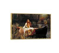 John William Waterhouse Poster The Lady of Shalott Print on canvas Painting Reproduction Posters Modern Wall Decor for Living Room Bedroom 60x40cm(24x16in) Framed