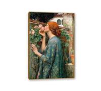 John William Waterhouse Print on canvas The Soul of the Rose Poster Romantic Artwork Woman Portrait Oil Painting Wall Art Renaissance 60x40cm(24x16in) Framed