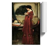 John William Waterhouse The Crystal Ball | Unframed Wall Art Print | Ready to Frame Poster | Modern Home Decor Picture | Artwork for Living Room, Bedroom, Kitchen or Office | A3 (29.7x42 cm)