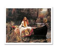 John William Waterhouse The Lady Of Shalott Edit Art Print Framed Poster Wall Decor 12x16 inch