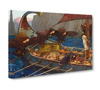 John William Waterhouse Ulises and the Sirens Canvas Print | Gallery Wrapped 30mm Frame Wall Art | 30x20 inches | Ready to Hang | Classic Picture | Living Room Bedroom Lounge Office