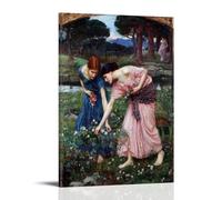 John William Waterhouse Works《Gather Ye Rosebuds While Ye May》Printing Posters Aesthetic Canvas Wall Art Prints Modern Room Decoration for Household Space 16x24inch(40x60cm)