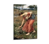 John William Waterhouse Works (Maidens Picking Flowers by A Stream) Renaissance Art Print Canvas Hanging Poster Printed Wall Art 24x36inch(60x90cm)