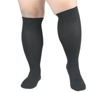 JOHNDA Plus Size Compression Sock for Men and Women Wide Calf Graduated Compression Stockings for Support Flight Travel Running Pregnancy Sports Edema Nurses Athletic 20-30 mmHg 1Pair