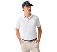 johnnie-O Stevie Polo | Men's Performance Mesh Polo | Moisture-Wicking | Stretch | Golf Shirt, White, Medium