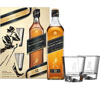 Johnnie Walker Black Label 12 Years Old Blended Scotch Whisky 70cl with Gift Box Including Two Tumblers