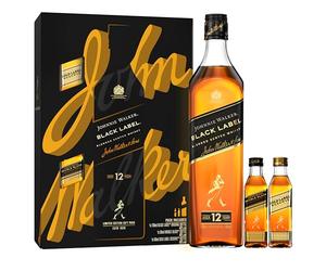 Johnnie Walker Black Label | Blended Scotch Whisky | 40% Vol | 70cl | With Johnnie Walker Double Black Label 5 nd Gold Label 5cl | Neat Or In Mixed Drinks