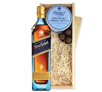 Johnnie Walker Blue Label Whisky And Dark Sea Salt Charbonnel Chocolates Box 70cl 40% abv