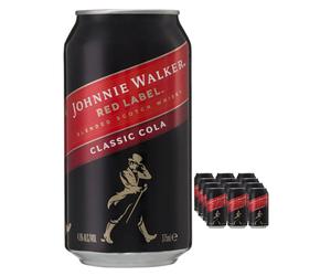 Johnnie Walker Red Label And Cola Premixed Cocktail Can Multipack, 12 x 330 ml
