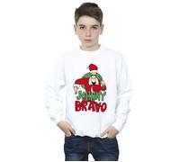 Johnny Bravo Boy's Johnny Christmas Sweatshirt in White | Size: 9 Years Johnny Bravo White 9 Years