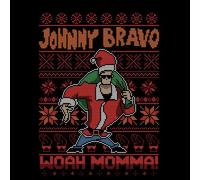 Johnny Bravo Johnny Bravo Pattern Men's Christmas T-Shirt - Black - M