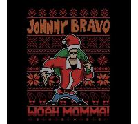 Johnny Bravo Johnny Bravo Pattern Women's Christmas T-Shirt - Black - XXL