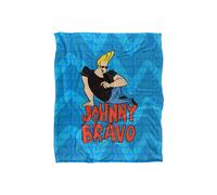 Johnny Bravo Logo Repeat Silky Touch Super Soft Throw Blanket 152 X 127 cm Johnny Bravo White One Size