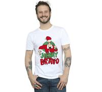 Johnny Bravo Men's Johnny Christmas T-Shirt in White | Size: Large Johnny Bravo White L