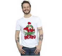 Johnny Bravo Men's Johnny Christmas T-Shirt in White | Size: Medium Johnny Bravo White M