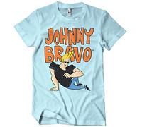 Johnny Bravo Officially Licensed Mens T-Shirt (Sky Blue), X-Large