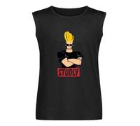 Johnny Bravo Studly Funny Slogan Vest Tank T-Shirt Graphic Mens Black Top Unisex Sleeveless Tee XXL