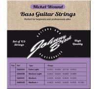Johnny Brook Set Of 4 Nickel Wound Bass Guitar Strings (Extra Light Gauge)