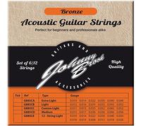 Johnny Brook Set Of 6 Bronze Acoustic Guitar Strings (Extra Light Gauge)