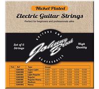 Johnny Brook Set Of 6 Nickel Plated Electric Guitar Strings (Super Light Gauge)