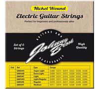 Johnny Brook Set of 6 Nickel Wound Electric Guitar Strings (Super Light Gauge)