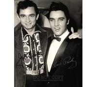 Johnny Cash and Elvis Photograph 11 X 14 - Magnificent Portrait - The Man In Black - The King - American Music Pioneers - Rare Photo - Poster Art Print