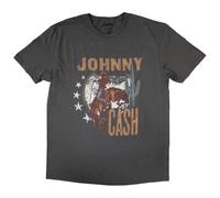 Johnny Cash Cowboy Official Tee T-Shirt Mens Unisex (Medium) Grey