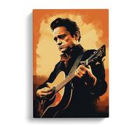 Johnny Cash Digital Art Canvas Print | Gallery Wrapped 30mm Frame Wall Art | 30x20 inches | Ready to Hang | Contemporary Picture | Living Room Bedroom Lounge Office