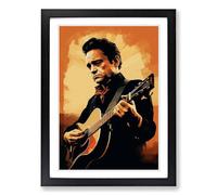 Johnny Cash Digital Framed Print | A2 Black Framed Wall Art | Ready to Hang | Modern Nature Picture | Living Room Bedroom Lounge Office