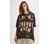 Johnny Cash Doodles Tee by Daydreamer at Free People in Washed Black - female