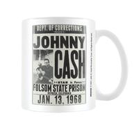 Johnny Cash Folsom State Prison Mug in White Johnny Cash White