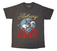 Johnny Cash Gallop T-Shirt Unisex Charcoal Grey S