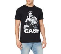 Johnny Cash Men Finger Short Sleeve Regular Fit T-Shirt, Black, Small