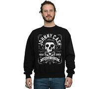 Johnny Cash Men's American Outline Skull Sweatshirt Black Large
