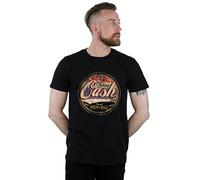 Johnny Cash Men's Colour Rock N Roll Circle T-Shirt Black Medium