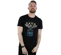 Johnny Cash Men's Distressed Eagle T-Shirt Black Medium