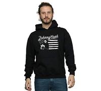 Johnny Cash Men's Flag Stripes Hoodie Black XX-Large