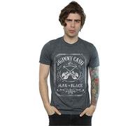 Johnny Cash Men's Man in Black Label T-Shirt Large Dark Heather