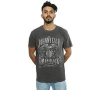 Johnny Cash Men's Nashville Label Washed T-Shirt Charcoal XX-Large