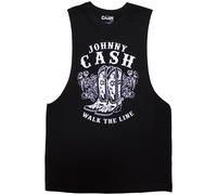Johnny Cash Men's Walk The Line Boots Vest Top in Black | Size: Small Johnny Cash Black S