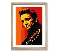 Johnny Cash Minimalism Framed Print | A2 Oak Framed Wall Art | Ready to Hang | Minimalist Nature Picture | Living Room Bedroom Lounge Office