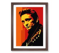 Johnny Cash Minimalism Framed Print | A2 Walnut Framed Wall Art | Ready to Hang | Minimalist Nature Picture | Living Room Bedroom Lounge Office